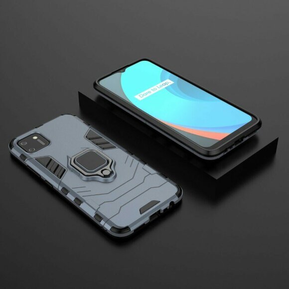 Чехол Armor Ring Holder для Realme C20 / Realme C11 2021 (темно-синий) Чехол Armor Ring Holder для Realme C20 / Realme C11 2021 (темно-синий)