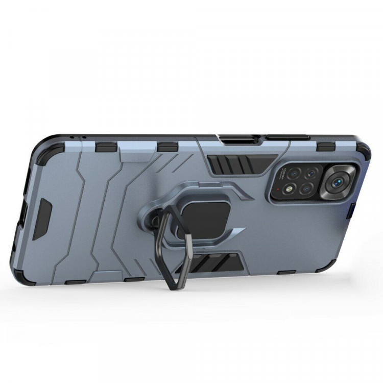 Чехол Armor Ring Holder для Xiaomi Redmi Note 11 / Redmi Note 11S (темно-синий)
