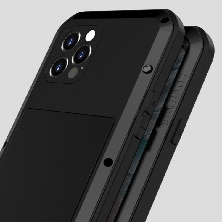 Гибридный чехол LOVE MEI для iPhone 12 Pro (черный)