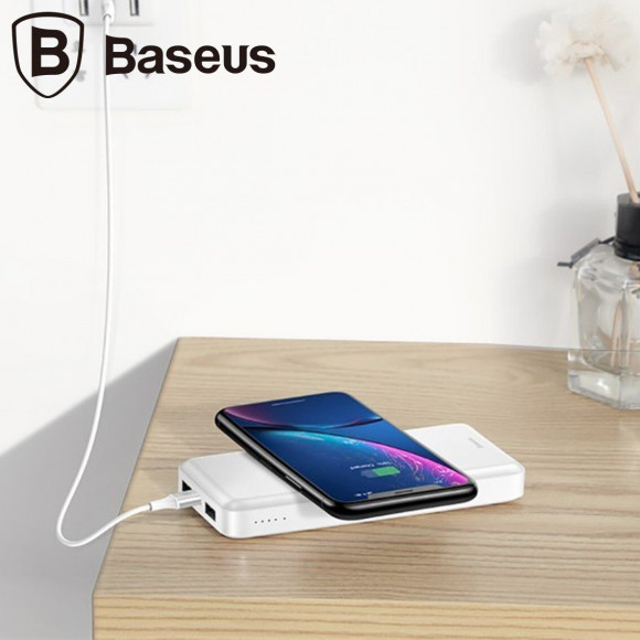 Беспроводной внешний аккумулятор Baseus 10000 mAh (белый) Беспроводной внешний аккумулятор Baseus 10000 mAh (белый)