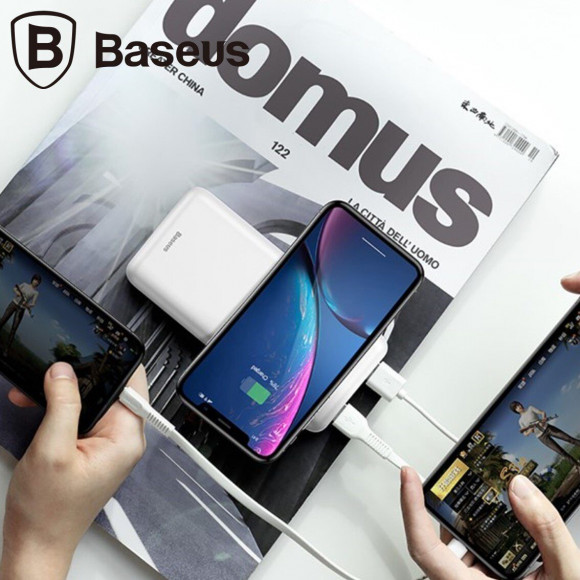 Беспроводной внешний аккумулятор Baseus 10000 mAh (белый) Беспроводной внешний аккумулятор Baseus 10000 mAh (белый)