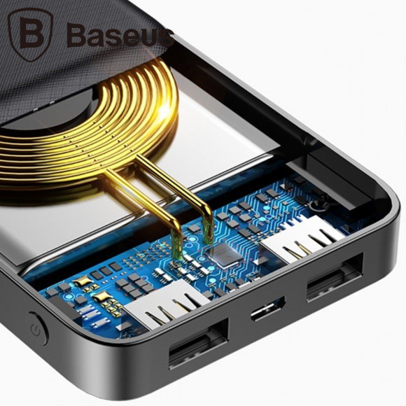 Беспроводной внешний аккумулятор Baseus 10000 mAh (белый) Беспроводной внешний аккумулятор Baseus 10000 mAh (белый)