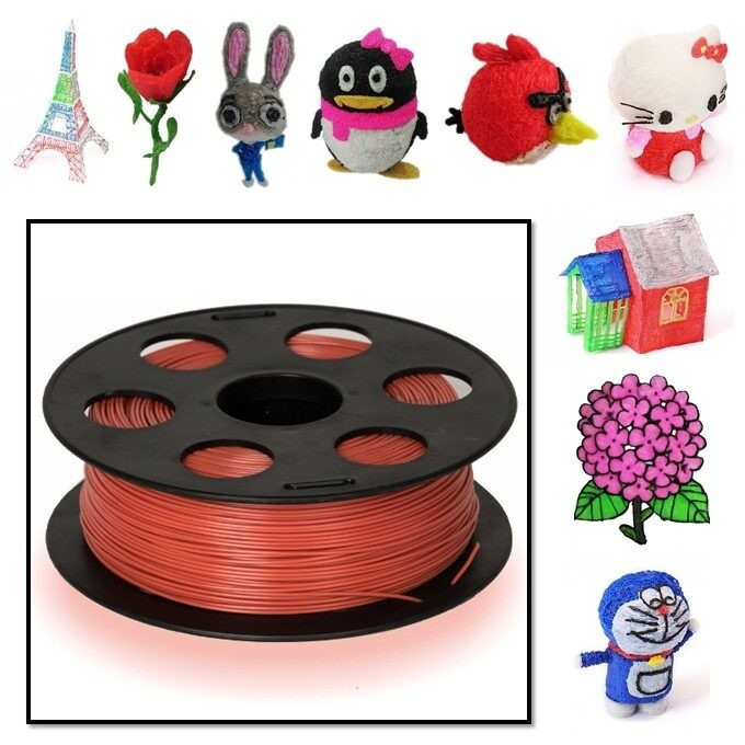 Нить ABS пластика для 3D ручек - 10 метров (Сладкий апельсин)