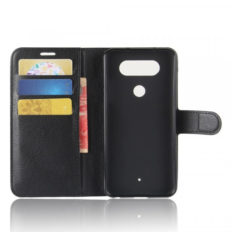 Чехол с визитницей для LG Q8 (черный)