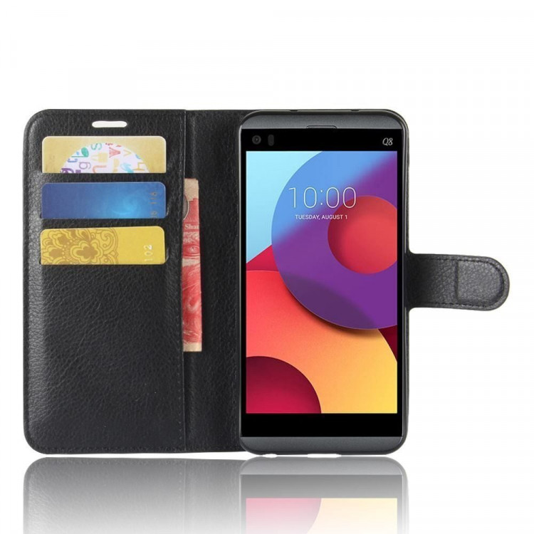 Чехол с визитницей для LG Q8 (черный)