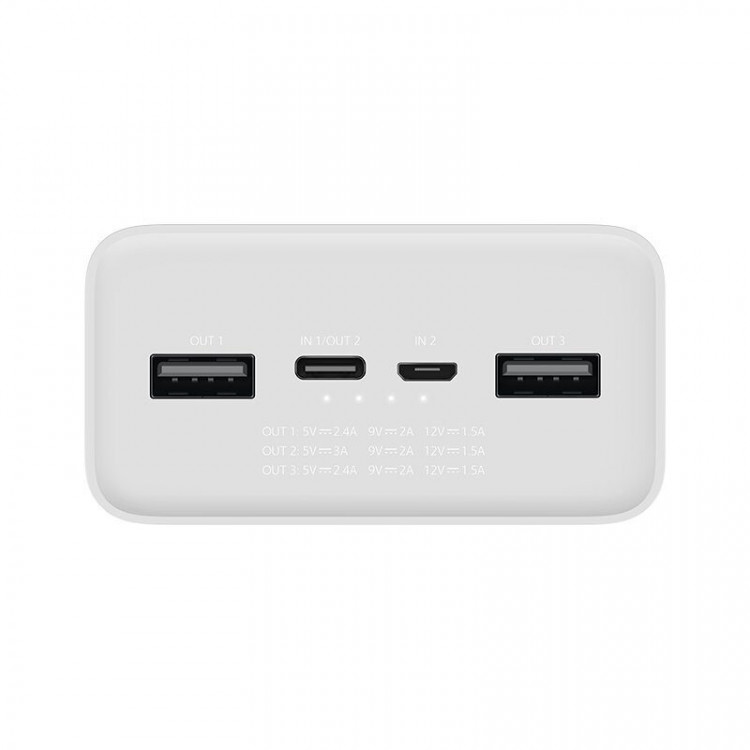 Внешний аккумулятор Xiaomi Mi Power Bank 3 30000 mAh (белый)