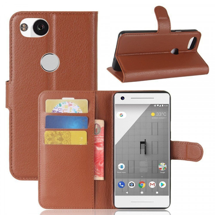 Чехол с визитницей для Google Pixel 2 (коричневый)