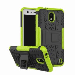 Чехол Hybrid Armor для Nokia 2 (черный + зеленый)