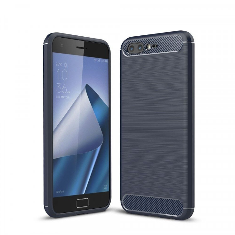 Чехол-накладка Carbon Fibre для Asus ZenFone 4 Pro ZS551KL (темно-синий)