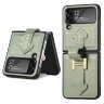 Кожаный чехол для Samsung Galaxy Z Flip 4 (серо-зеленый)