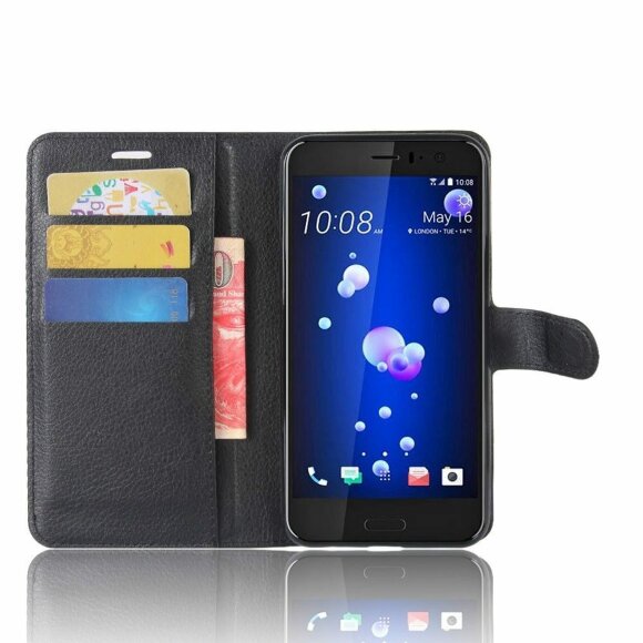 Чехол с визитницей для HTC U11 (черный) Чехол с визитницей для HTC U11 (черный)