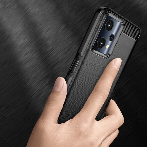 Чехол-накладка Carbon Fibre для Realme 9 Pro, Realme 9 5G (черный)