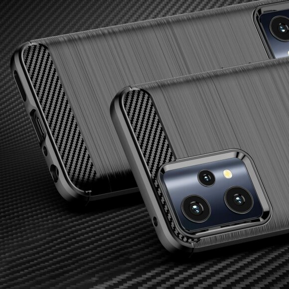 Чехол-накладка Carbon Fibre для Realme 9 Pro, Realme 9 5G (черный)