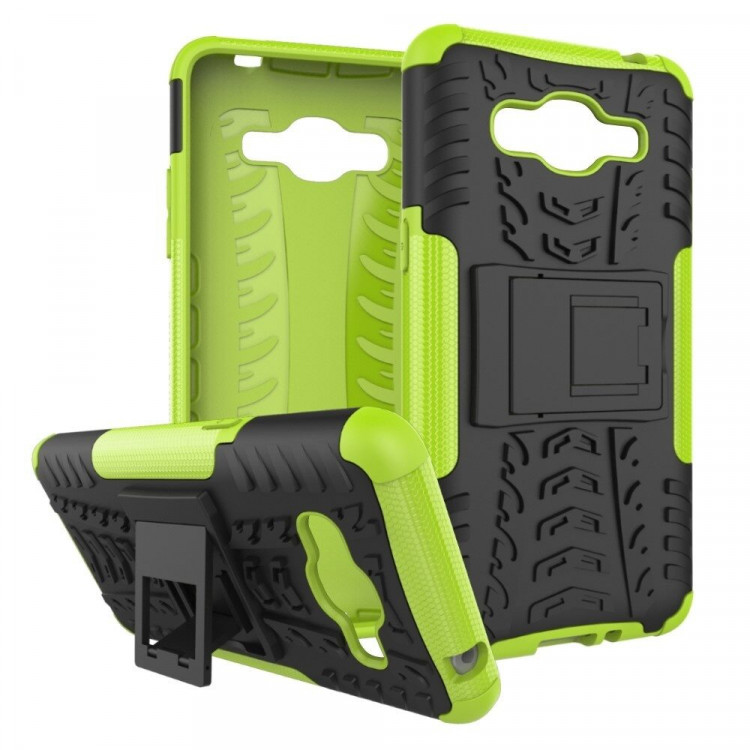 Чехол Hybrid Armor для Samsung Galaxy J2 Prime SM-G532F (черный + зеленый)
