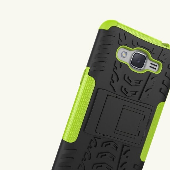 Чехол Hybrid Armor для Samsung Galaxy J2 Prime SM-G532F (черный + зеленый)