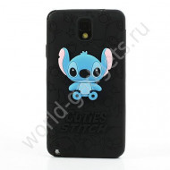 Силиконовый чехол Stitch для Samsung Galaxy Note 3 / N9000 (черный)