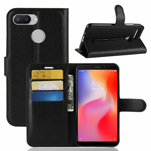 Чехол с визитницей для Xiaomi Redmi 6 (черный)