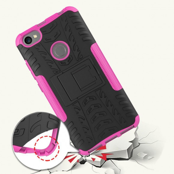 Чехол Hybrid Armor для Xiaomi Redmi Note 5A / 5A Prime (черный + розовый)