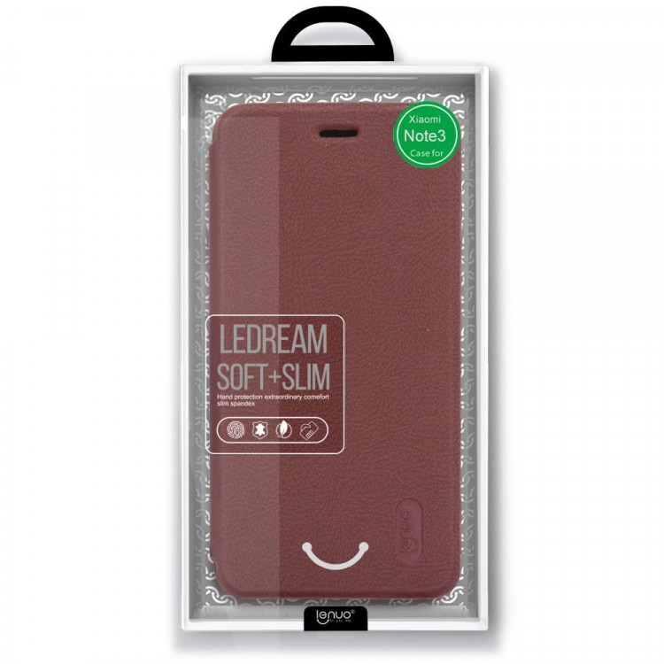 Чехол LENUO для Xiaomi Mi Note 3 (коричневый)