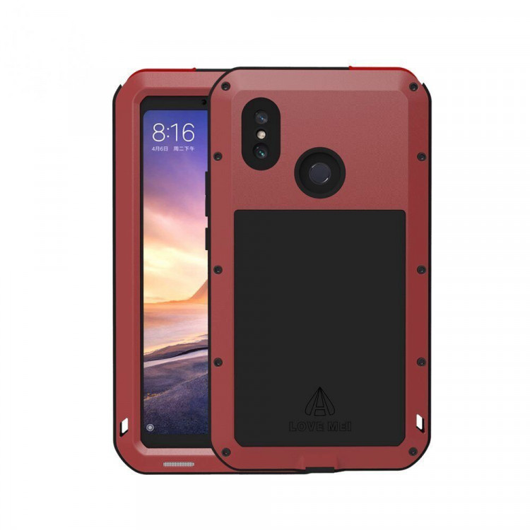 Гибридный чехол LOVE MEI для Xiaomi Mi Max 3 (красный)