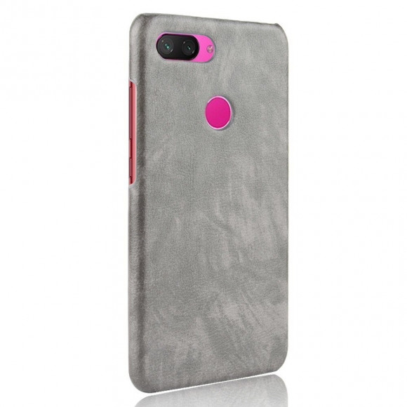 Чехол Litchi Texture для Xiaomi Mi 8 Lite (серый)