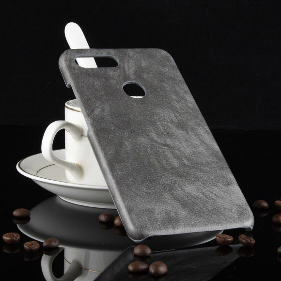 Чехол Litchi Texture для Xiaomi Mi 8 Lite (серый)
