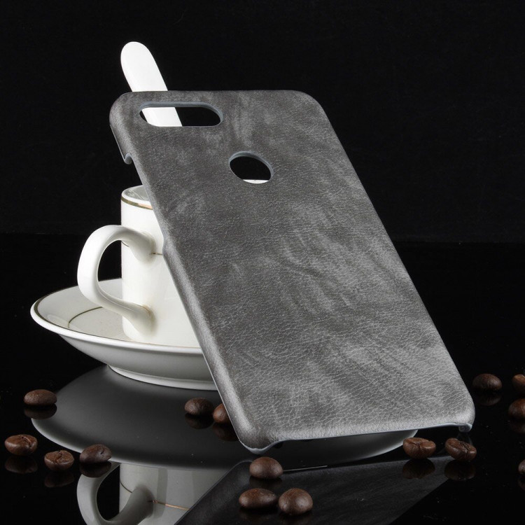 Чехол Litchi Texture для Xiaomi Mi 8 Lite (серый)