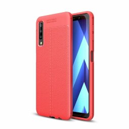 Чехол-накладка Litchi Grain для Samsung Galaxy A7 (2018) (красный)
