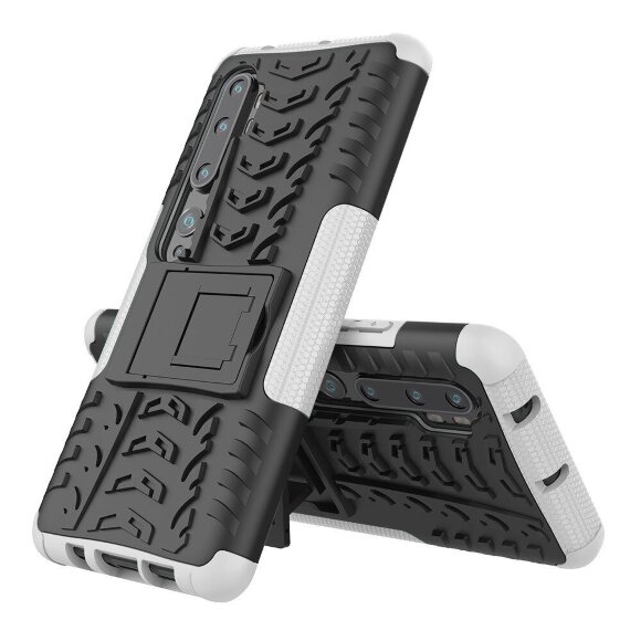 Чехол Hybrid Armor для Xiaomi Mi Note 10 / Mi Note 10 Pro / Mi CC9 Pro (черный + белый)