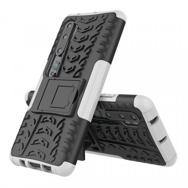 Чехол Hybrid Armor для Xiaomi Mi Note 10 / Mi Note 10 Pro / Mi CC9 Pro (черный + белый)