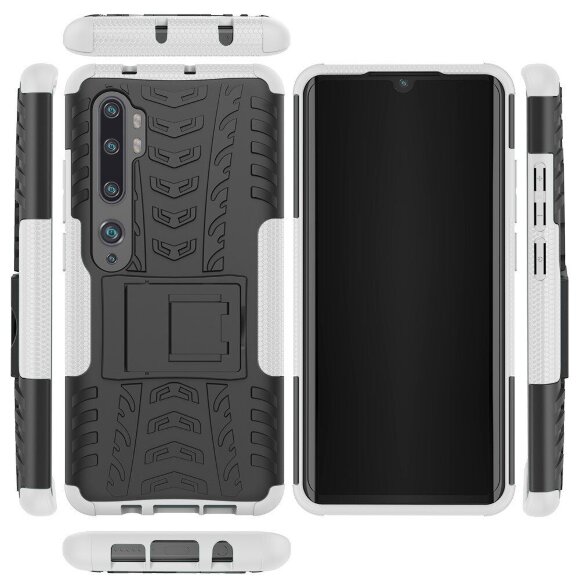Чехол Hybrid Armor для Xiaomi Mi Note 10 / Mi Note 10 Pro / Mi CC9 Pro (черный + белый)