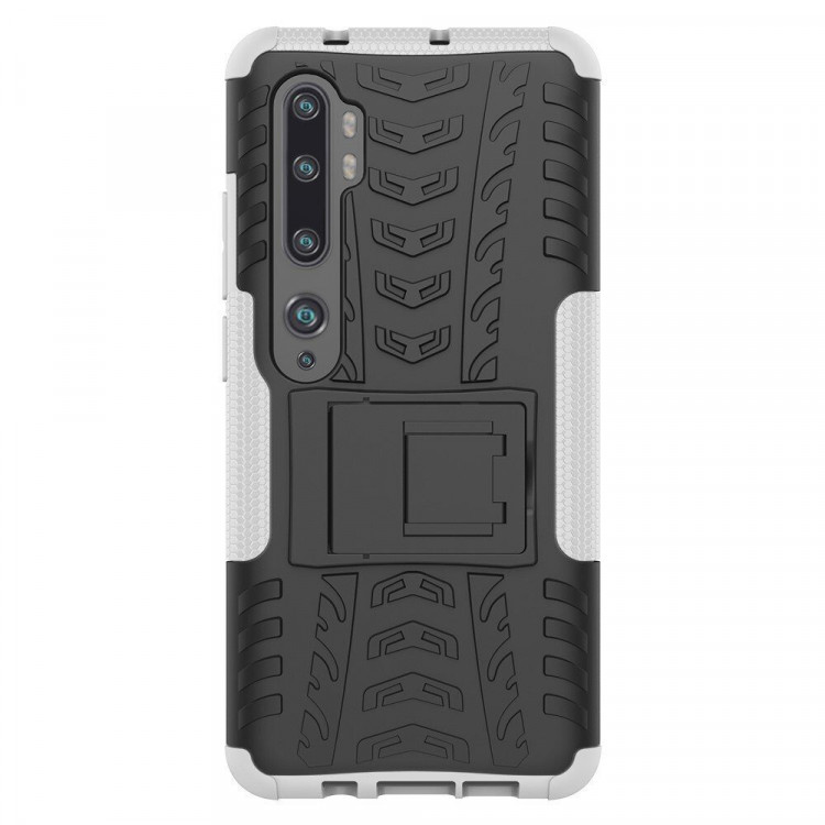 Чехол Hybrid Armor для Xiaomi Mi Note 10 / Mi Note 10 Pro / Mi CC9 Pro (черный + белый)