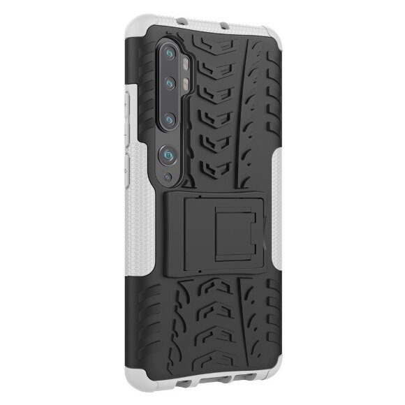 Чехол Hybrid Armor для Xiaomi Mi Note 10 / Mi Note 10 Pro / Mi CC9 Pro (черный + белый)