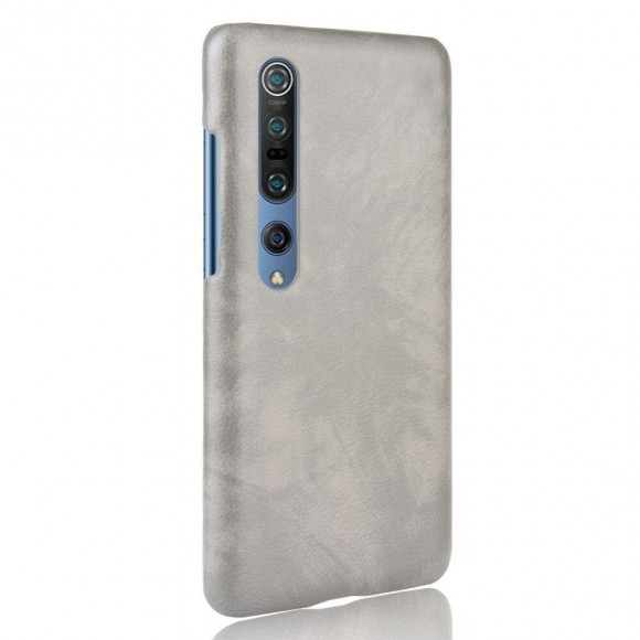 Кожаная накладка-чехол для Xiaomi Mi 10 / Mi 10 Pro (серый)