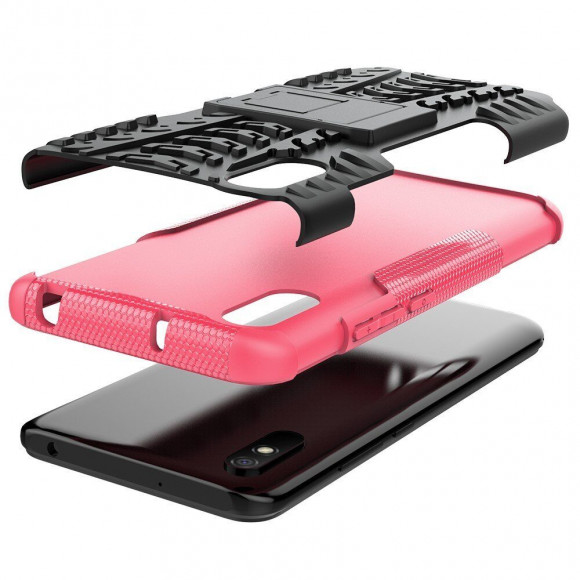 Чехол Hybrid Armor для Xiaomi Redmi 9A (черный + розовый) Чехол Hybrid Armor для Xiaomi Redmi 9A (черный + розовый)