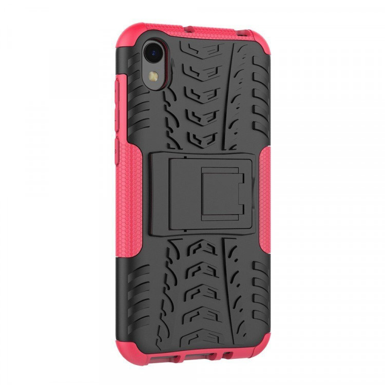 Чехол Hybrid Armor для Huawei Y5 (2019) / Honor 8S (черный + розовый)