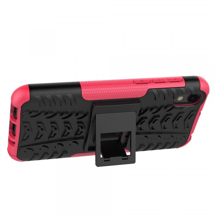 Чехол Hybrid Armor для Huawei Y5 (2019) / Honor 8S (черный + розовый)