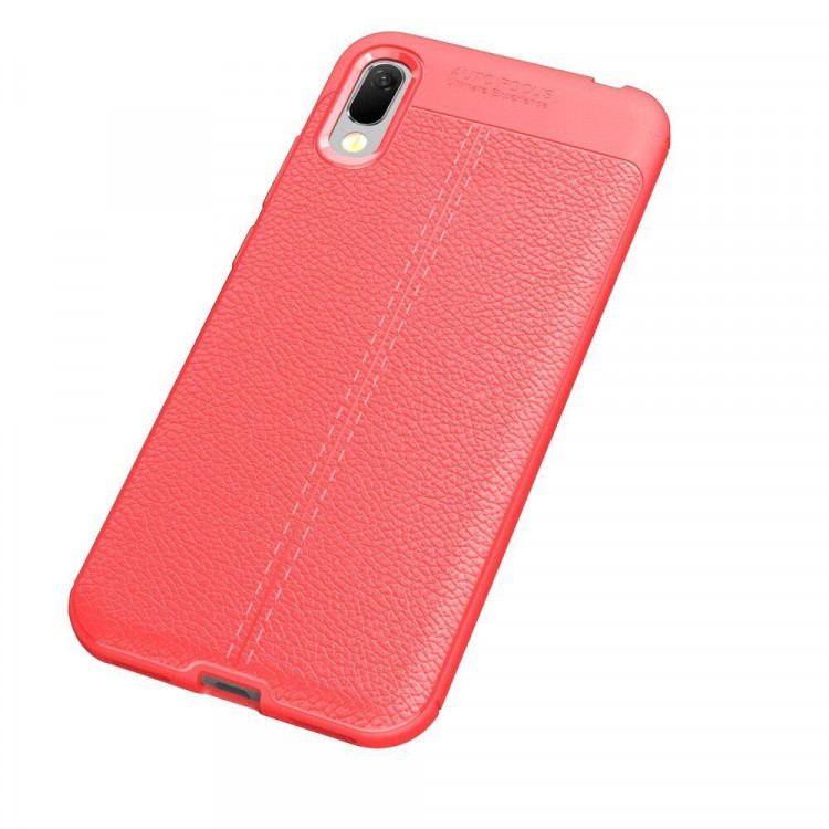 Чехол-накладка Litchi Grain для Huawei Y6 Pro (2019) (красный)