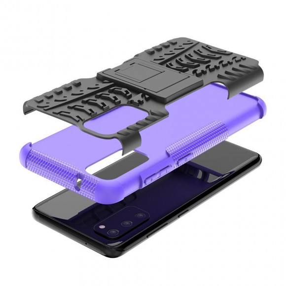 Чехол Hybrid Armor для Samsung Galaxy S20 (черный + фиолетовый)