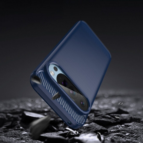 Чехол-накладка Carbon Fibre для Google Pixel 9, Pixel 9 Pro (темно-синий) Чехол-накладка Carbon Fibre для Google Pixel 9, Pixel 9 Pro (темно-синий)