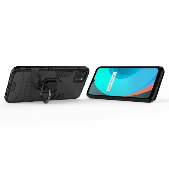 Чехол Armor Ring Holder для Realme C20 / Realme C11 2021 (черный) Чехол Armor Ring Holder для Realme C20 / Realme C11 2021 (черный)