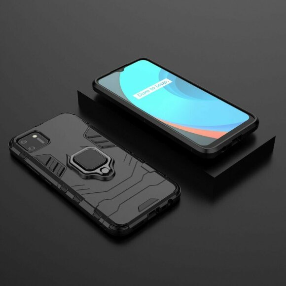 Чехол Armor Ring Holder для Realme C20 / Realme C11 2021 (черный) Чехол Armor Ring Holder для Realme C20 / Realme C11 2021 (черный)