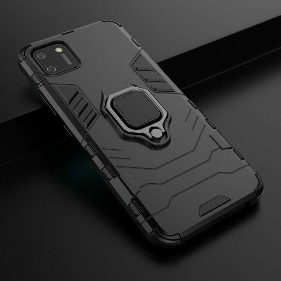Чехол Armor Ring Holder для Realme C20 / Realme C11 2021 (черный) Чехол Armor Ring Holder для Realme C20 / Realme C11 2021 (черный)
