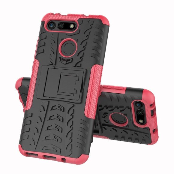 Чехол Hybrid Armor для Huawei Honor View 20 (черный + розовый) Чехол Hybrid Armor для Huawei Honor View 20 (черный + розовый)