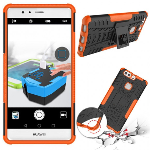 Чехол Hybrid Armor для Huawei P9 Plus (черный + оранжевый) Чехол Hybrid Armor для Huawei P9 Plus (черный + оранжевый)