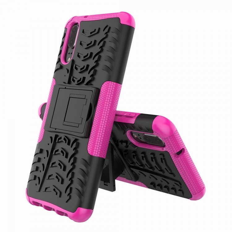 Чехол Hybrid Armor для Huawei P20 (черный + розовый)