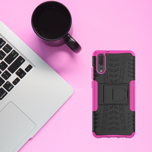 Чехол Hybrid Armor для Huawei P20 (черный + розовый) Чехол Hybrid Armor для Huawei P20 (черный + розовый)