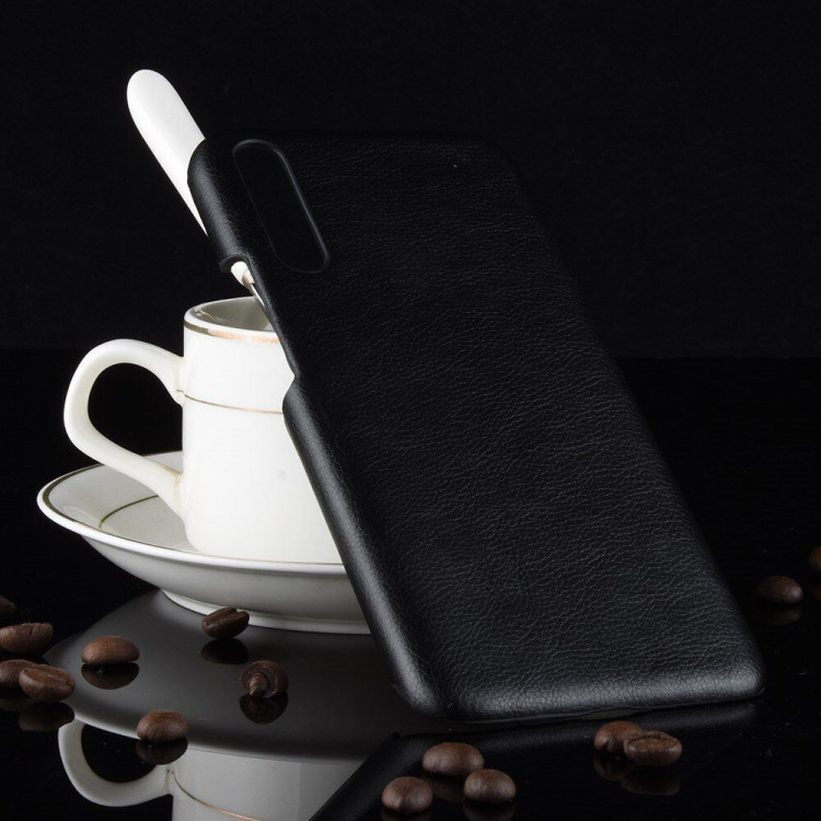 Кожаная накладка-чехол Litchi Texture для Huawei P30 (черный)