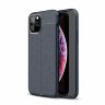 Чехол-накладка Litchi Grain для iPhone 11 Pro Max (темно-синий)