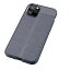 Чехол-накладка Litchi Grain для iPhone 11 Pro Max (темно-синий)